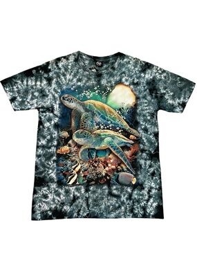 *NWT* Caballo 4D Tie-Die Super Glow Sea Turtle Short Sleeve Shirt, Under the Sea